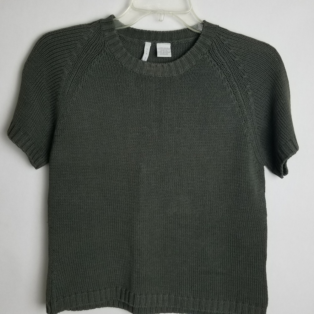 Via Seta Pullover Sweater  Army Green Sz S